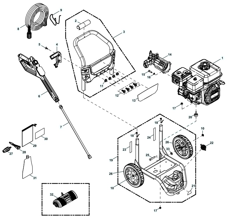 generac 10000007122 Power Washer repair Parts